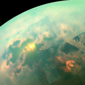 Отражението на слънцето в моретата на Титан